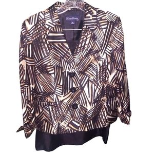 Vintage Evan Picone 2 Pc Abstract Print Suit Blazer + Skirt